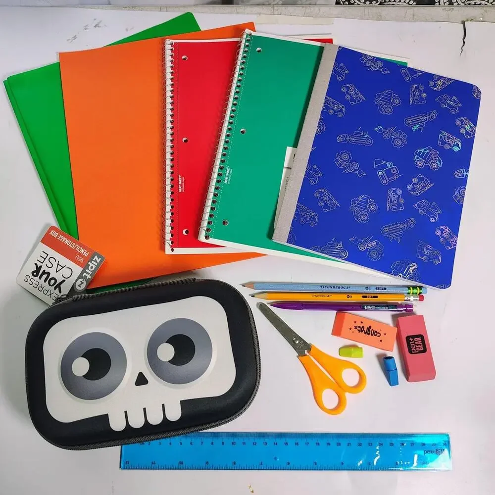 Back to School Supply Set - ZIPIT Skull Case, Mead Notebooks & Accessories